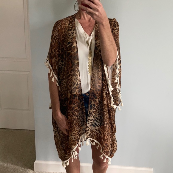 Leopard Print Boho Kimono - Picture 3 of 5